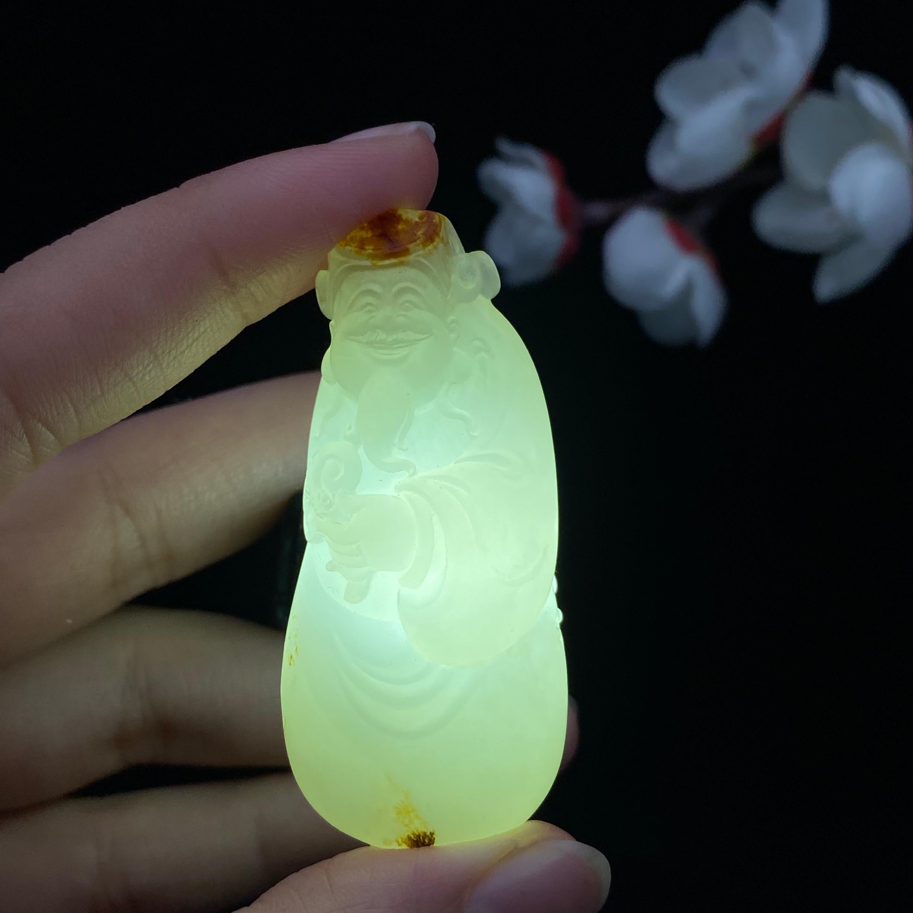 和田玉籽料【财神爷】挂件（29.8g）