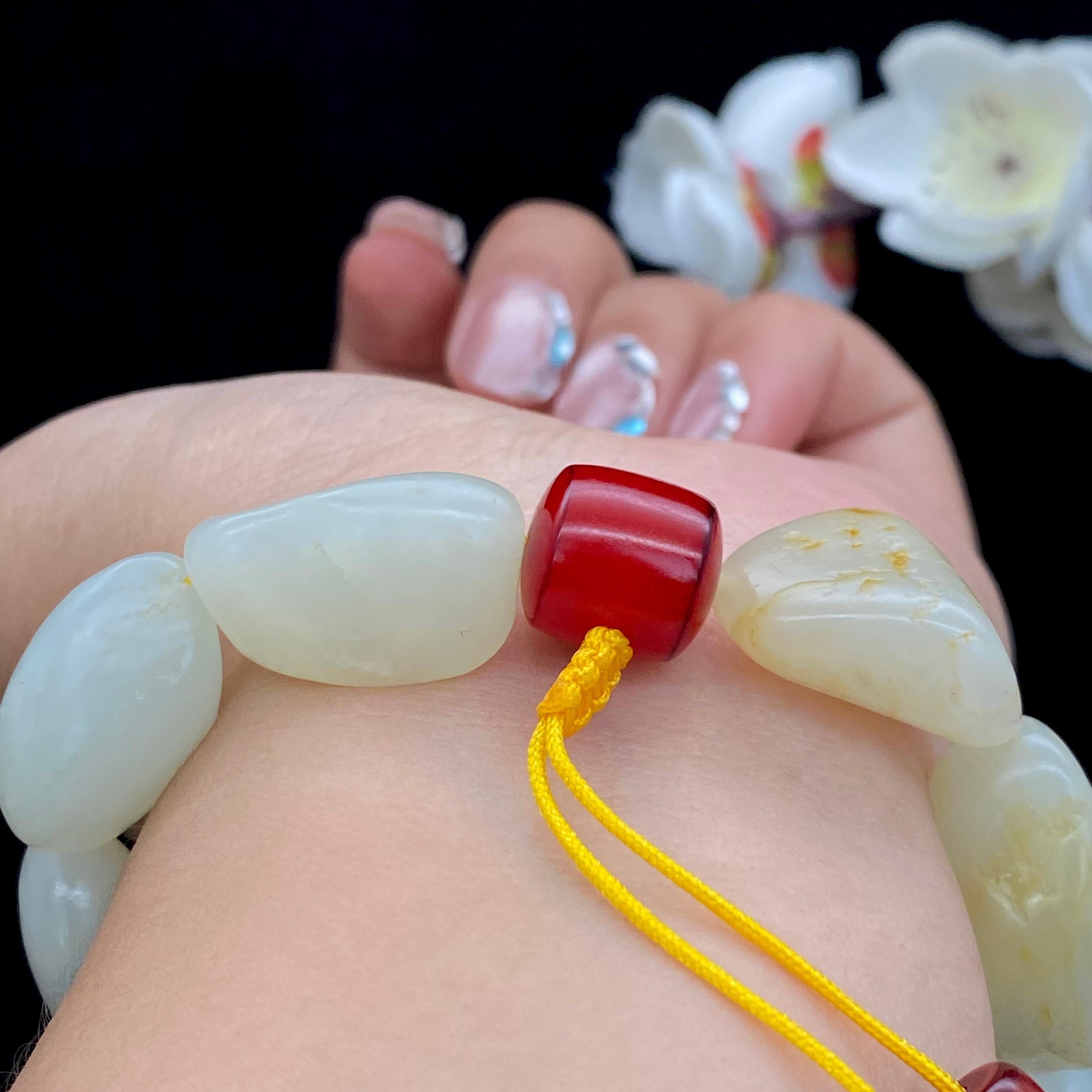 和田玉洒金皮【精品手串】（72g）