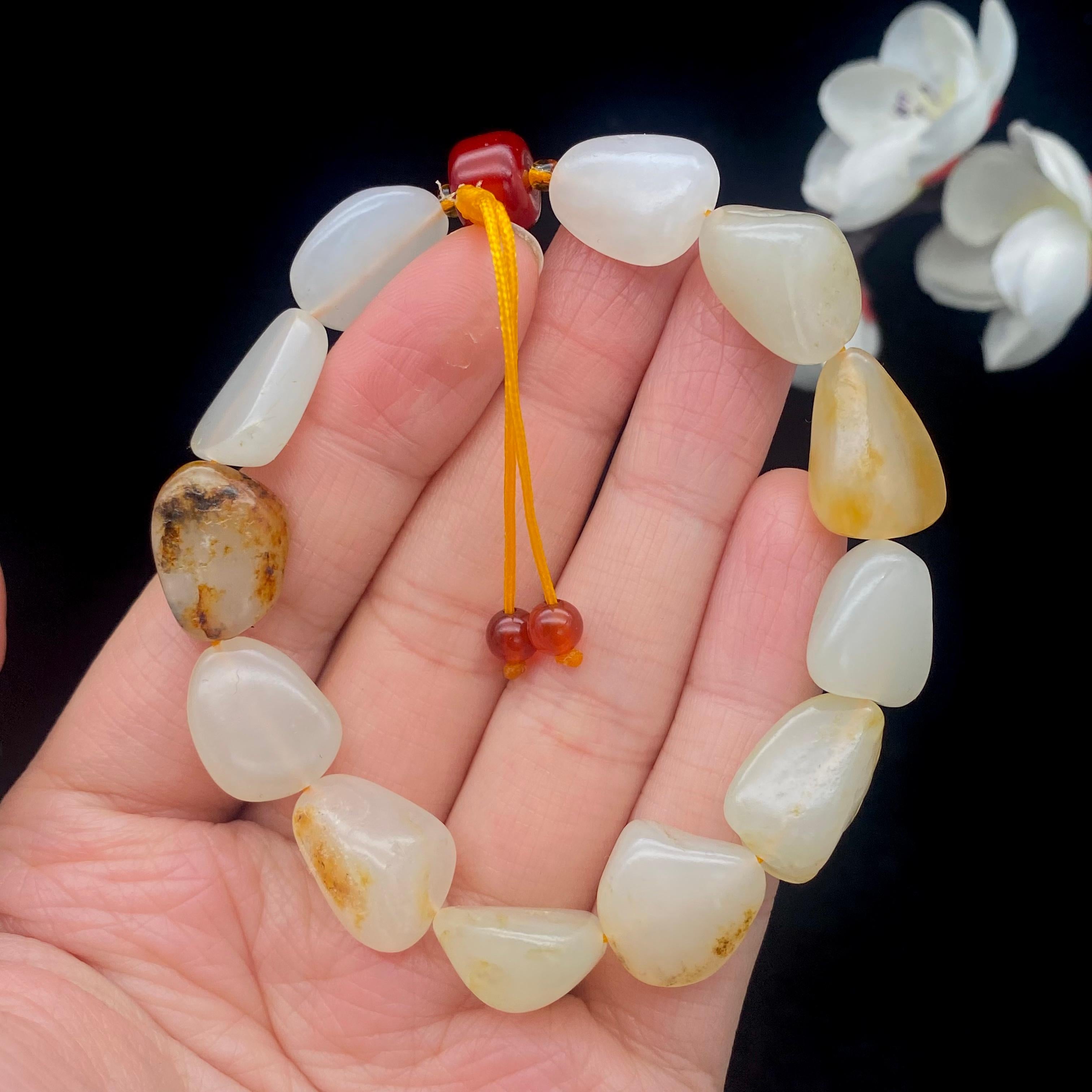 【超值推荐】和田玉洒金皮籽料【精品手串】（25.4g）