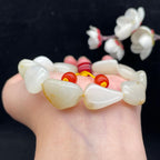 和田玉白玉带洒金皮籽料【精品手串】（48.3g）