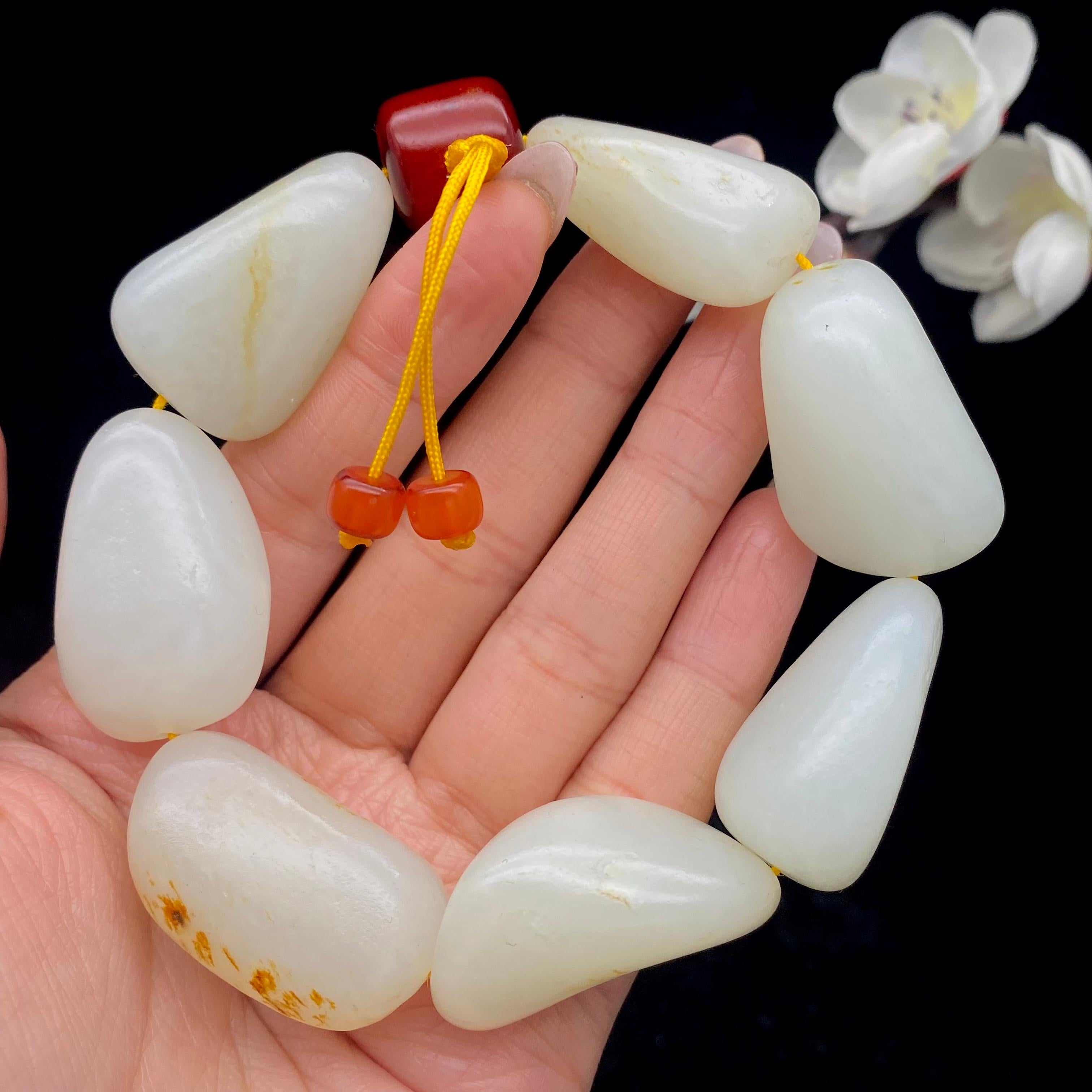 和田玉洒金皮【精品手串】（117g）