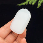 和田玉羊脂白玉貔貅兽面无事牌（24.5g）