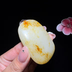 秒杀和田玉籽料平安无事牌（58.2g）
