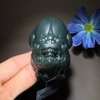 秒杀和田玉沙枣青貔貅手把件（185.2g）