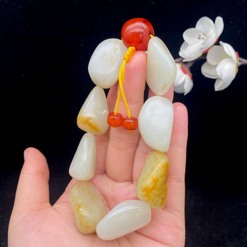 和田玉洒金皮籽料【精品手串】（112.4g）