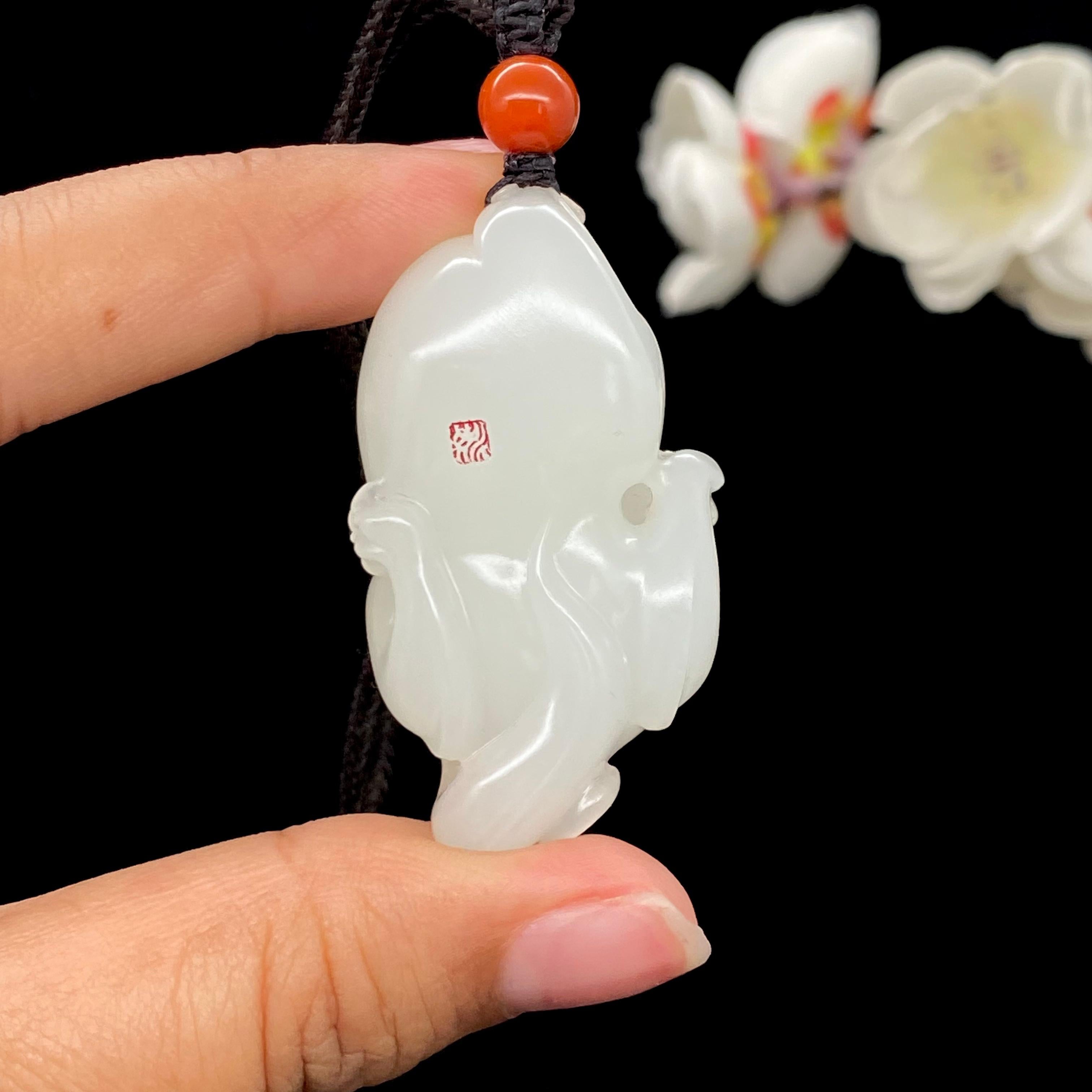 和田玉白玉籽料【回头貔貅】挂件（38.8g）
