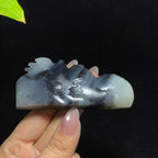 收藏级和田籽料青花山水毛笔山（100.0g）