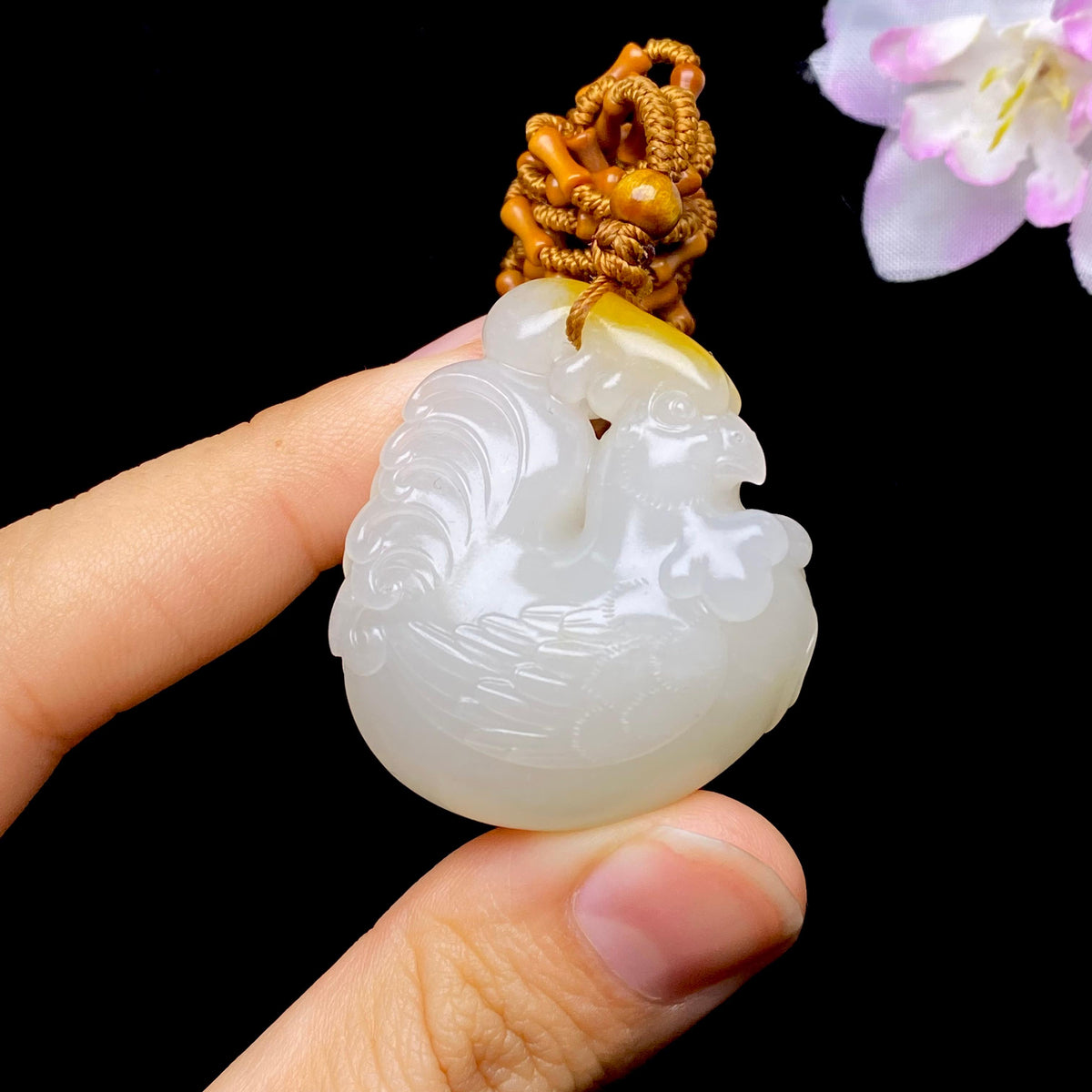 和田玉籽料生肖鸡挂件（24.3g）