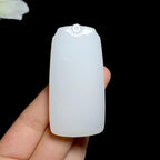 和田羊脂白玉无事牌挂件（58.5g）