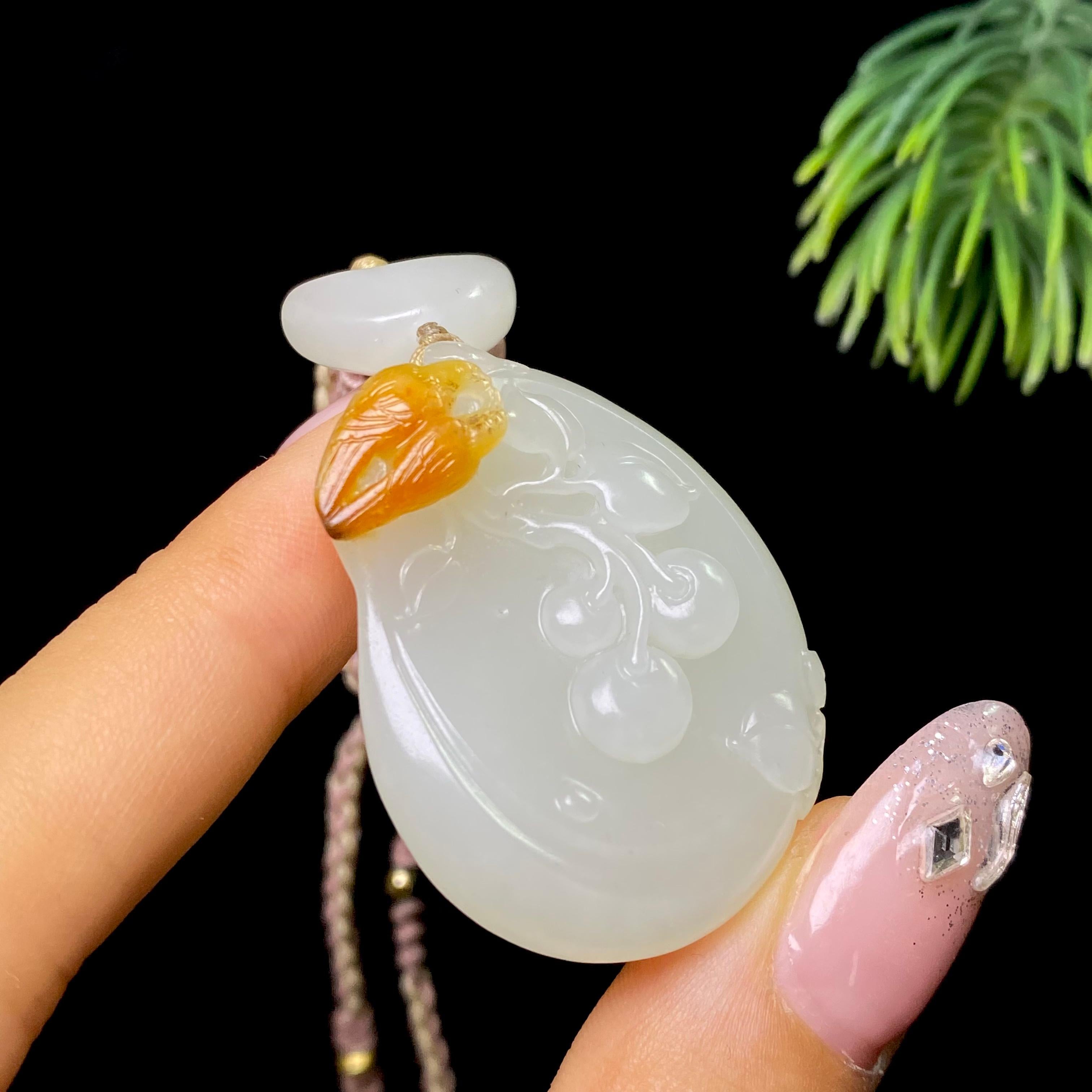 和田玉籽料喜报三元（17.1g）
