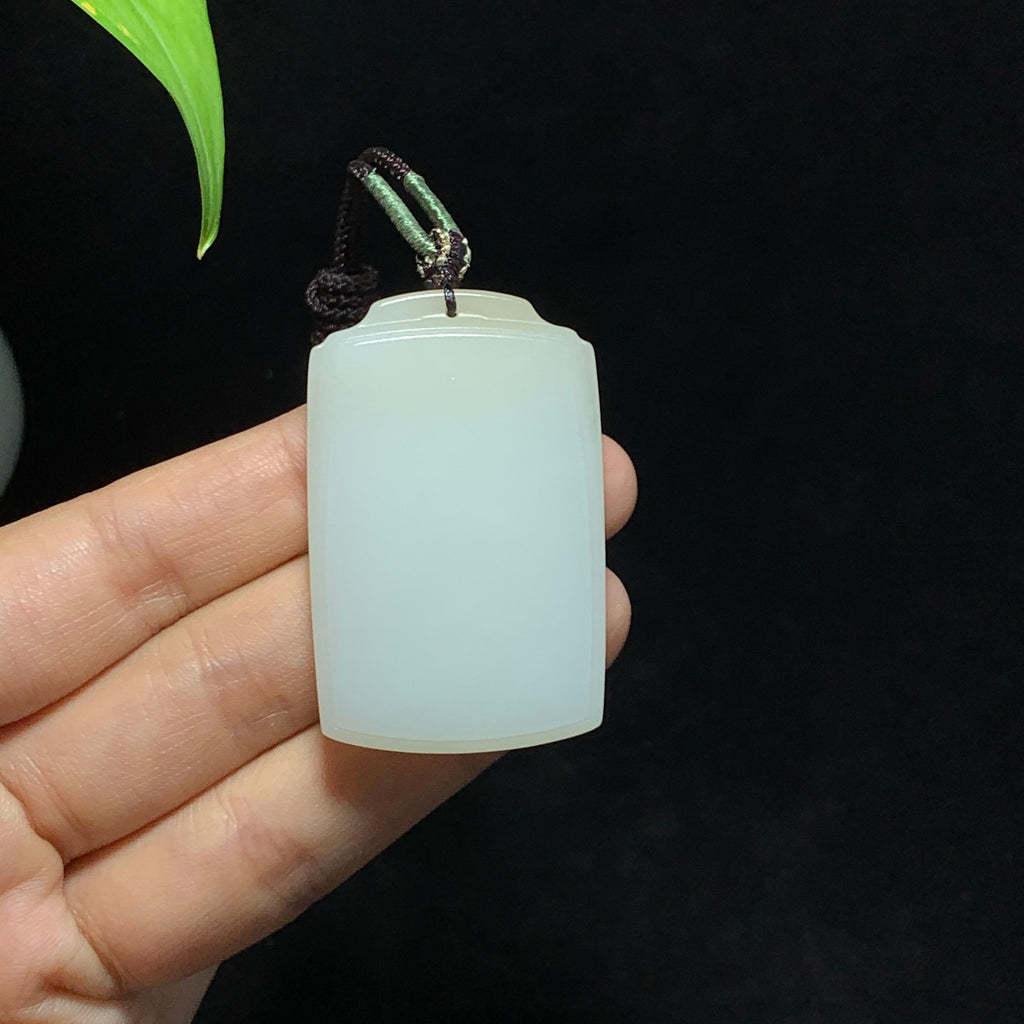 和田山料糖白玉无事牌挂件（31.1g）