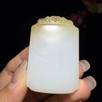 和田玉糖白大日如来挂件（43.4g）
