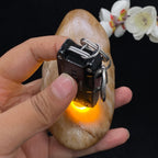 和田玉桃花玉带黄皮籽料手把件（297.3g）