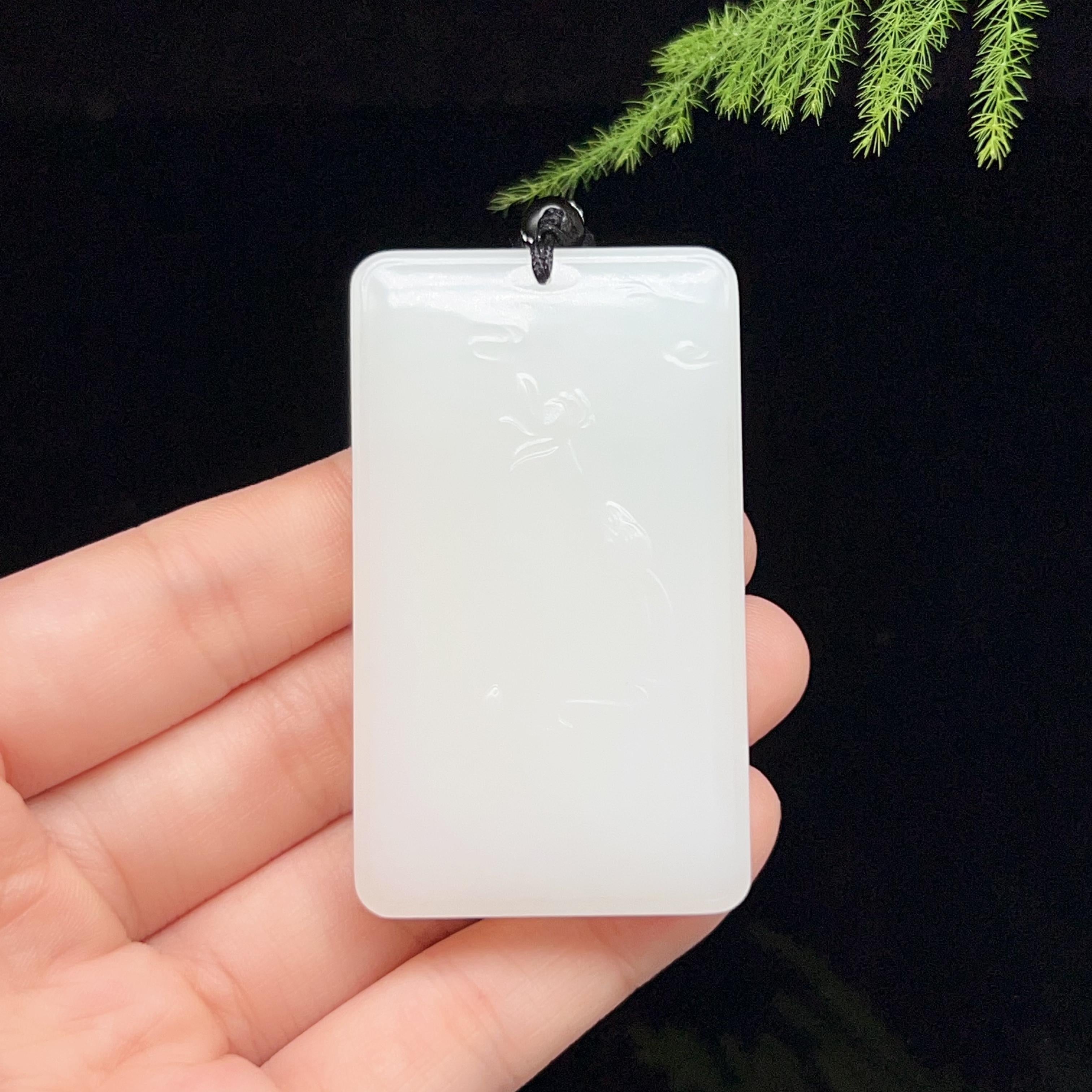 和田玉羊脂白玉无事牌（58.3g）