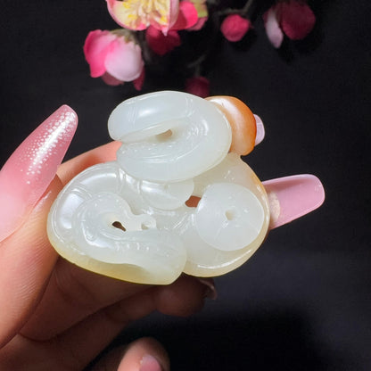 和田玉籽料挂件蛇（16.5g）