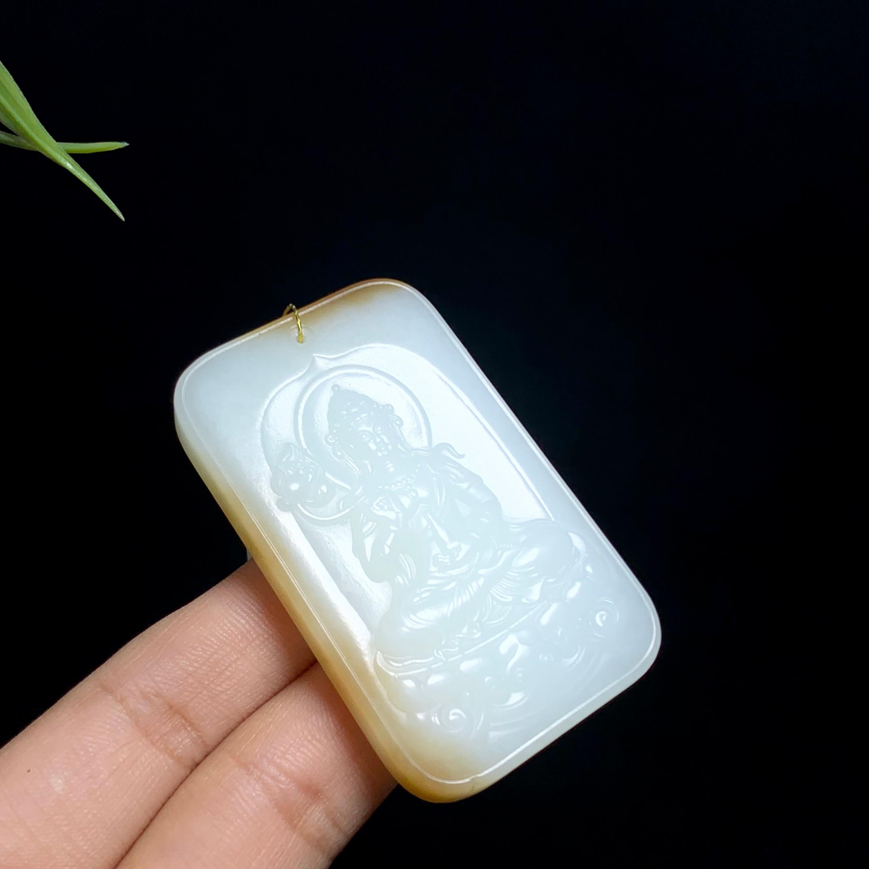 新疆糖白玉观音牌（49.9g）
