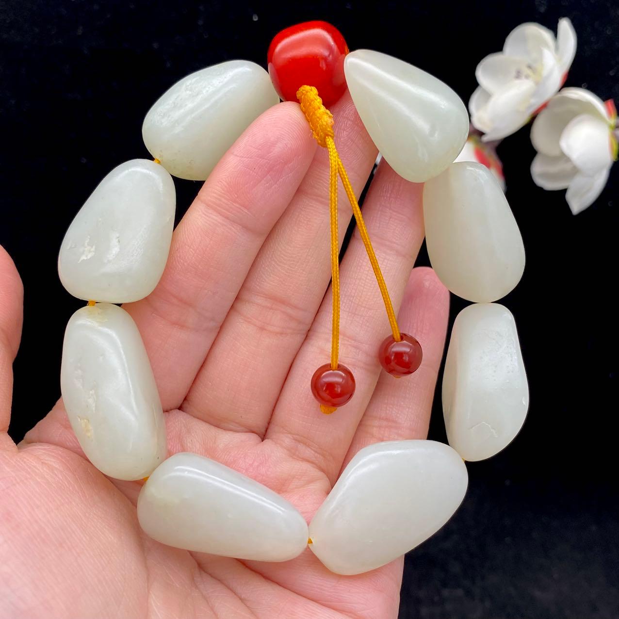 和田玉白玉籽料【精品手串】（97.2g）