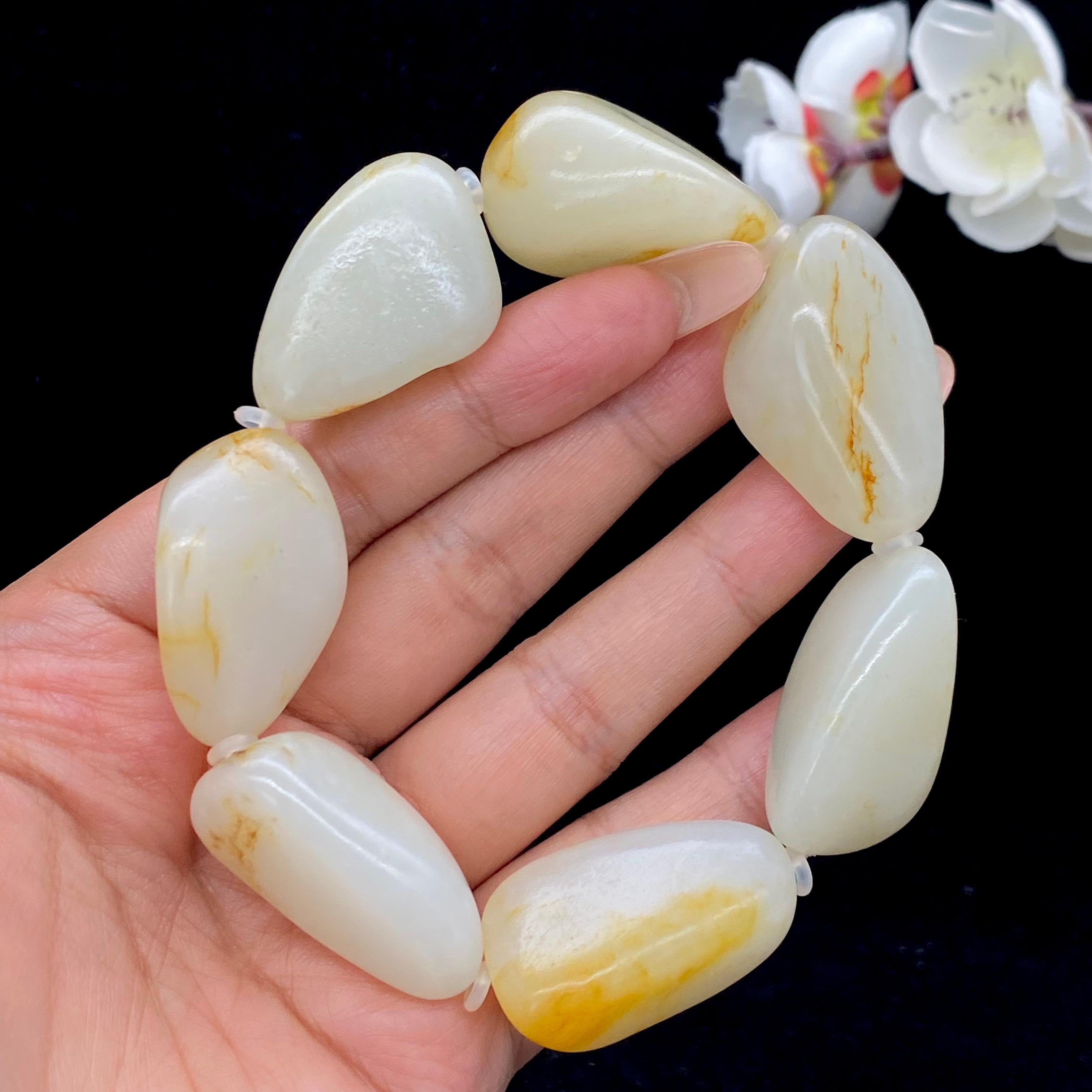 和田玉洒金皮籽料【精品手串】（119.1g）