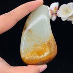和田玉聚黄皮籽料手把件（115g）