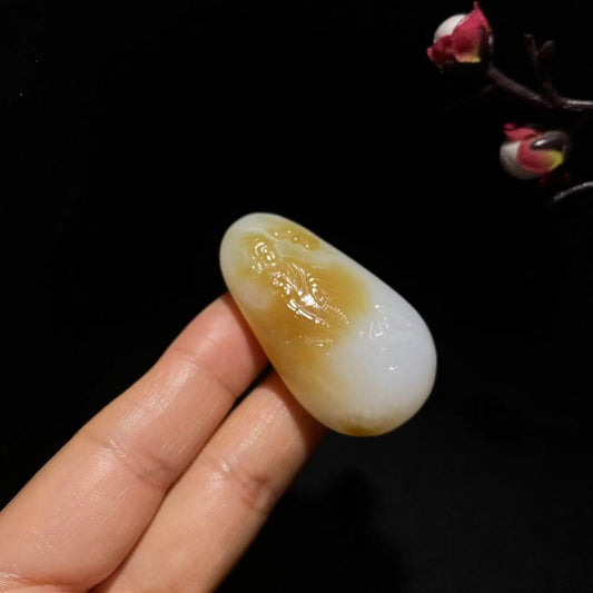 精品且末金山糖羊脂糖白玉观音