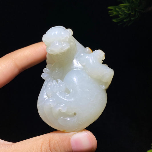 和田玉籽料貔貅把件（150.3g）