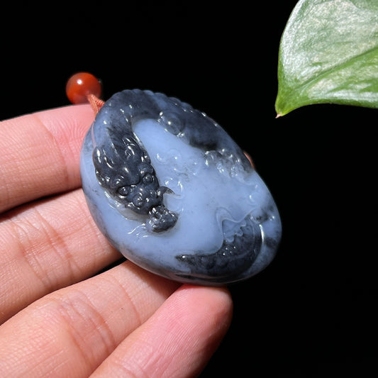 和田玉籽料青花龙挂件（28.8g）