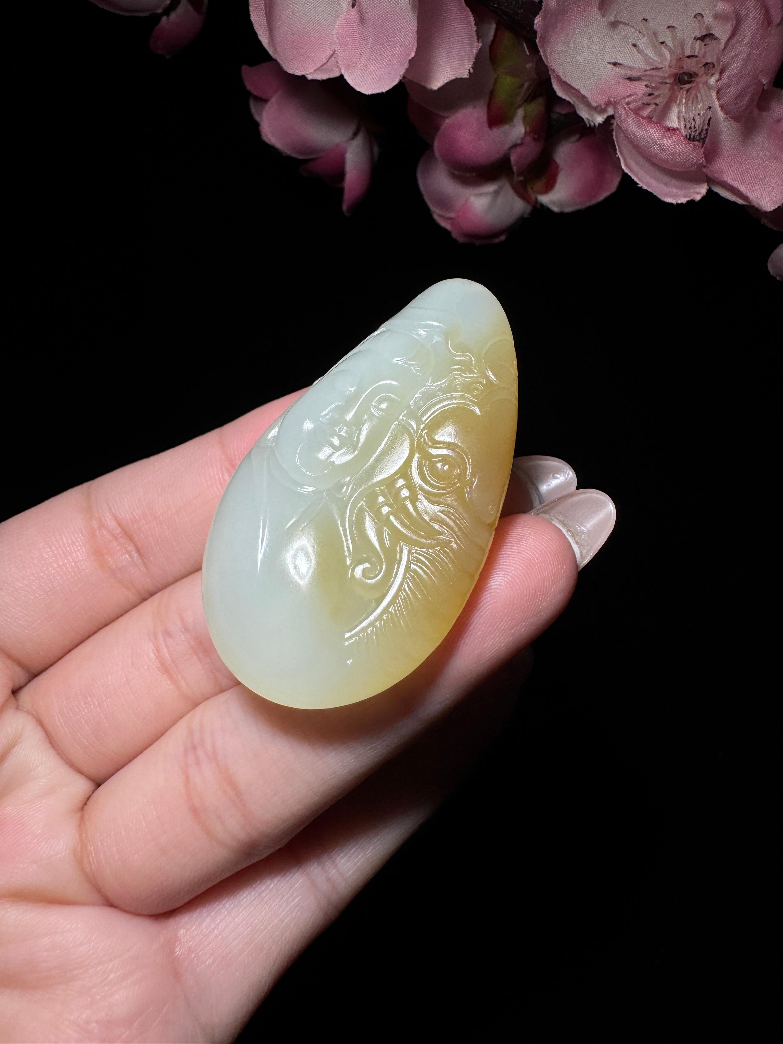 和田玉糖白玉普贤菩萨（30.0g）
