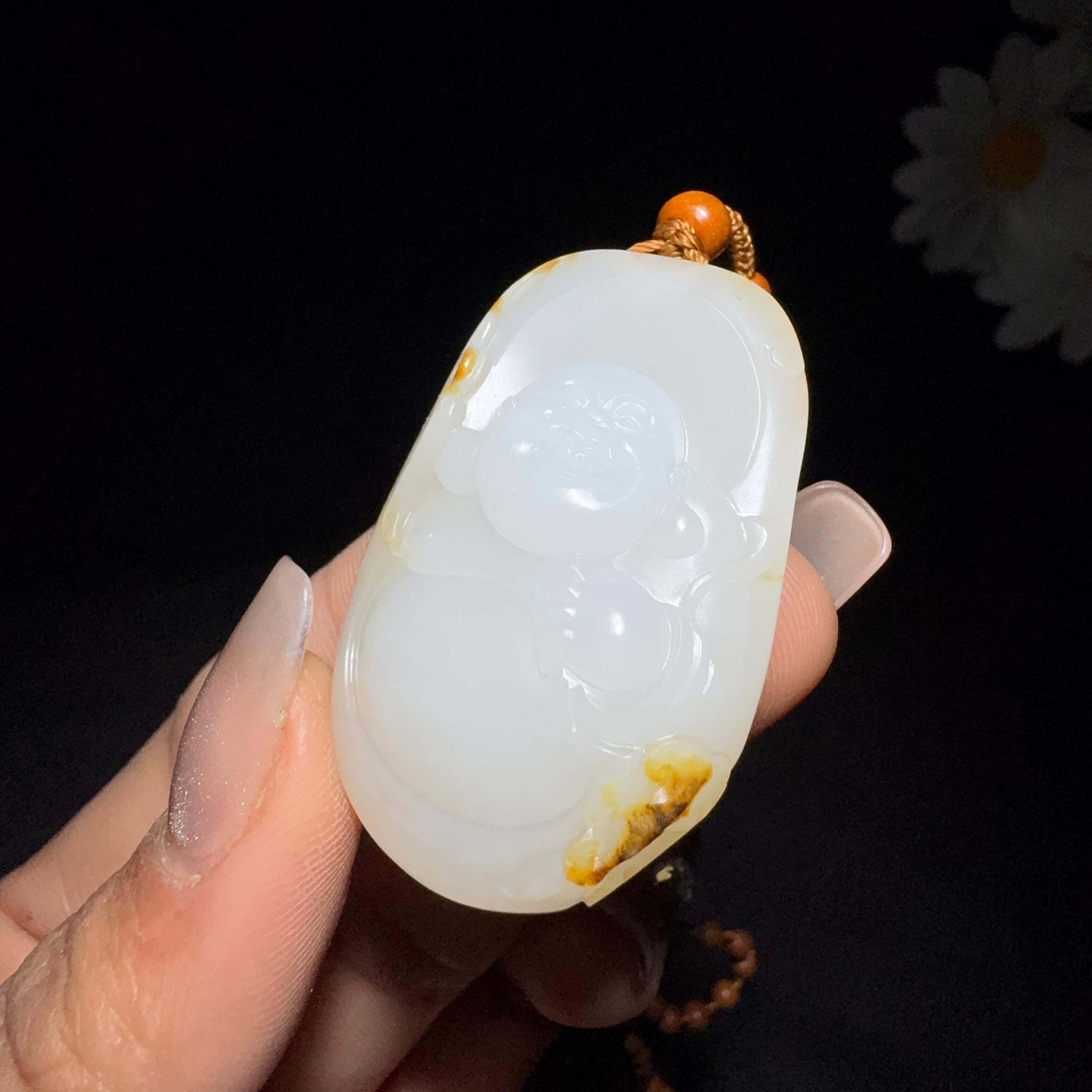 和田玉籽料收藏级挂件佛公（31.4g）