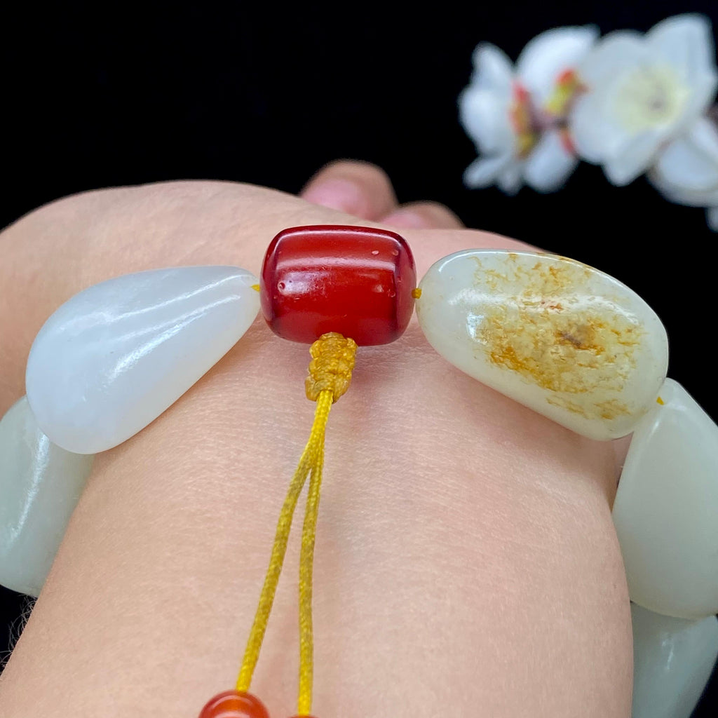 和田玉洒金皮籽料【精品手串】（79.6g）