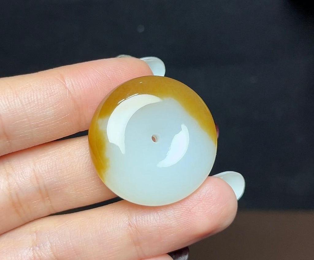 新疆和田玉且末糖羊脂玉平安扣（16.3g）
