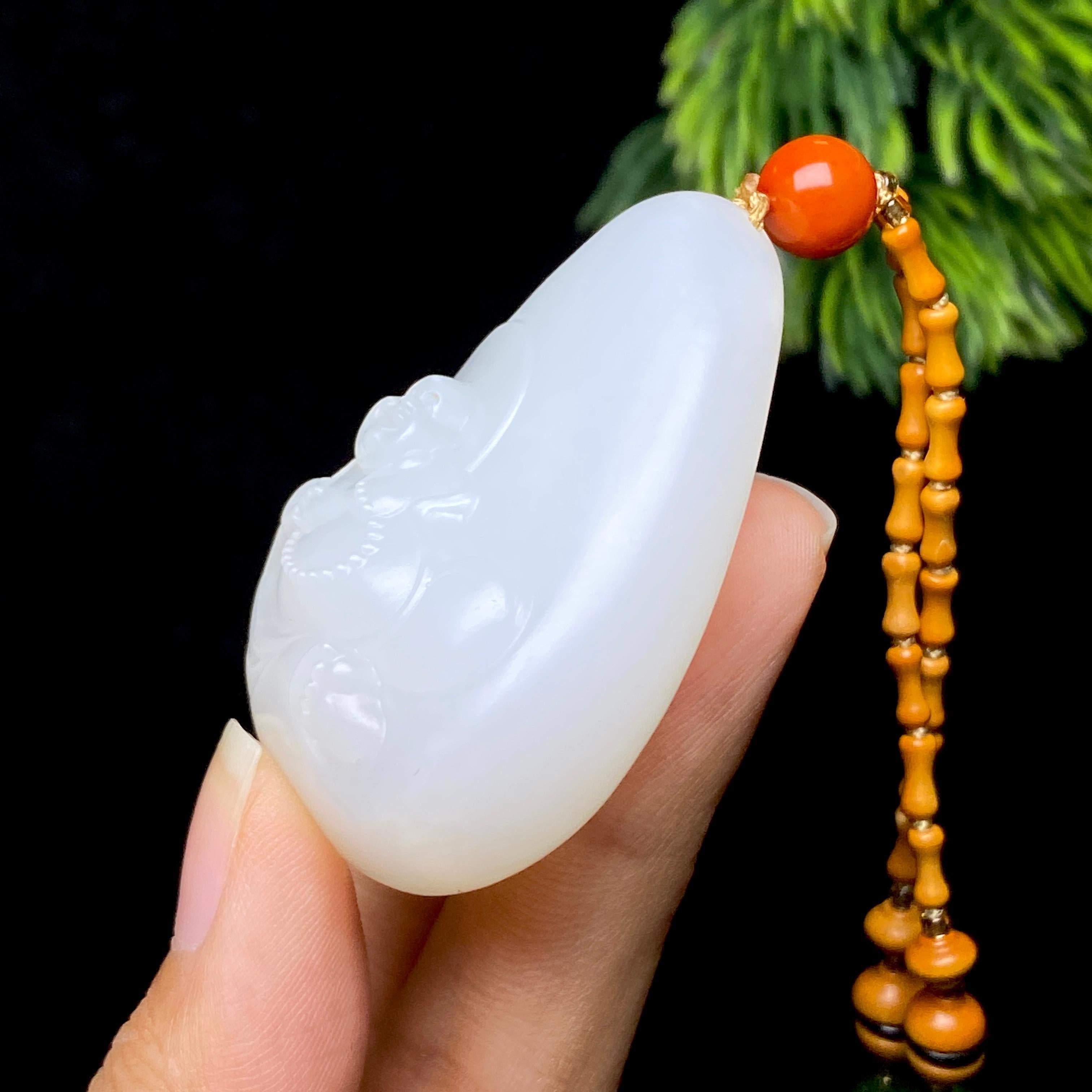 和田玉白玉佛公（56.4g）