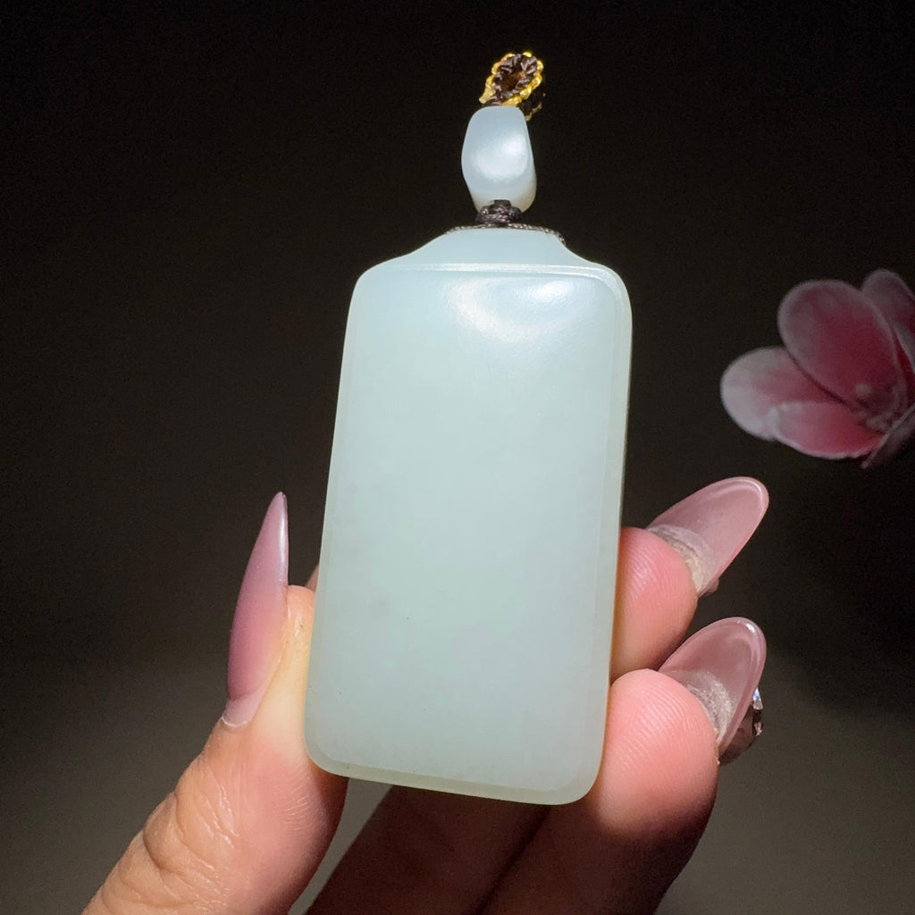 和田玉籽料平安无事牌（51.3g）