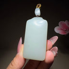 和田玉籽料平安无事牌（51.3g）