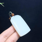 和田白玉无事牌挂件（26.0g）