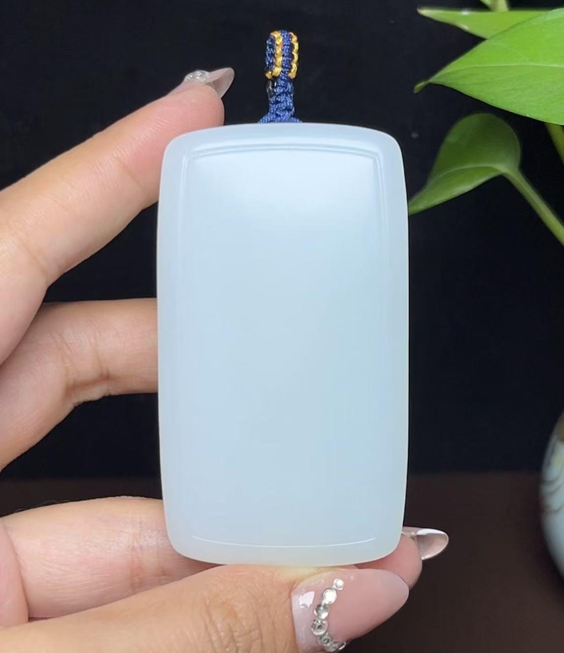 高质量和田羊脂玉平安无事牌（91.2g）