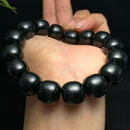 收藏级和田籽料黑青老型珠手串（75.5g）