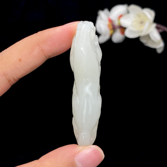 和田玉-白玉籽料【马到成功】（27.5g）