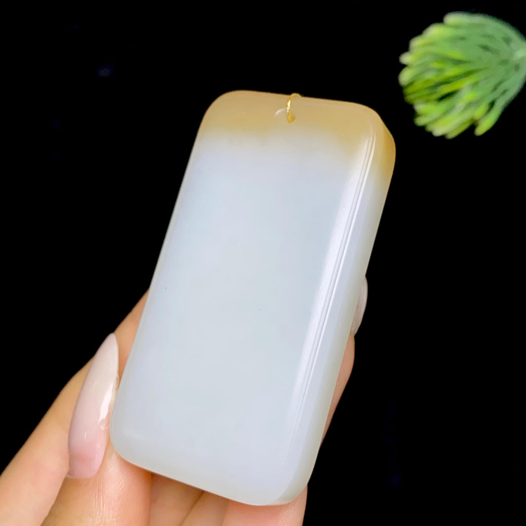 和田玉糖白无事牌（50.9g）