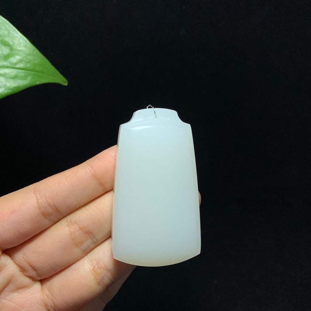 收藏级和田山料羊脂白玉无事牌挂件（52.3g）