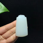 收藏级和田山料羊脂白玉无事牌挂件（52.3g）