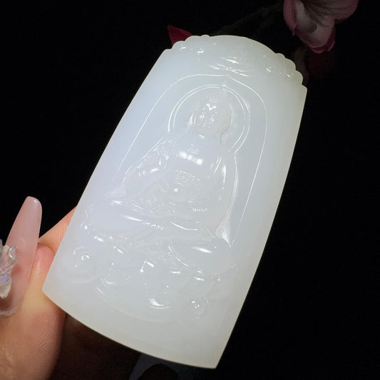 和田玉白玉挂件大日如来（72.3g）