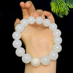 和田玉籽料白玉圆珠手串（67.3g）