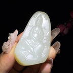 和田玉籽料莲花观音（39.1g）
