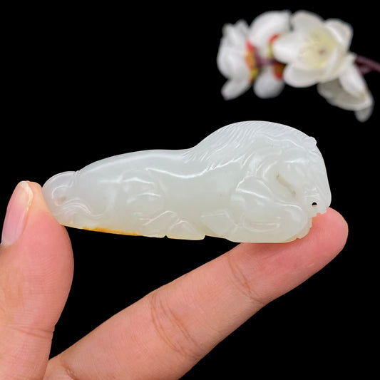 和田玉-白玉籽料【马到成功】（27.5g）
