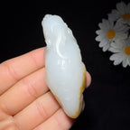 和田玉籽料白玉手把件貔貅（68.2g）