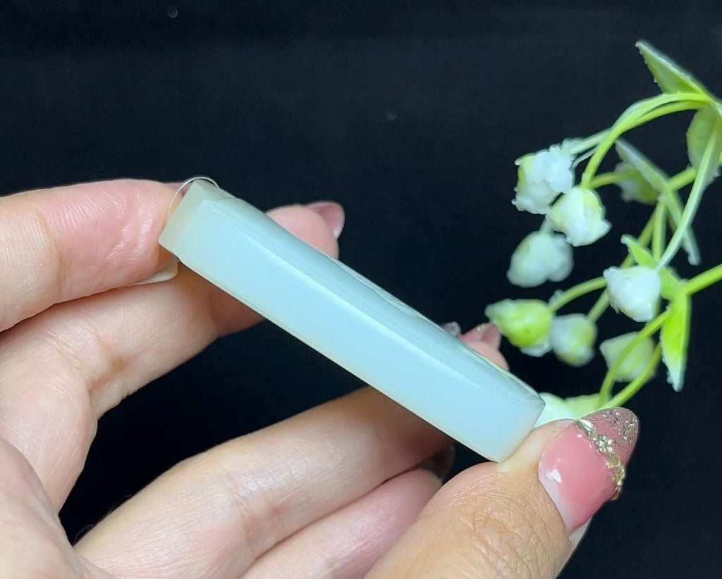 和田玉糖白玉莲花无相佛平安无事牌（48.9g）