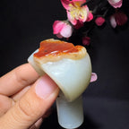 和田玉籽料扳指牛气冲天（60.8g）