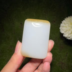 和田玉糖白平安无事牌（52.2g）