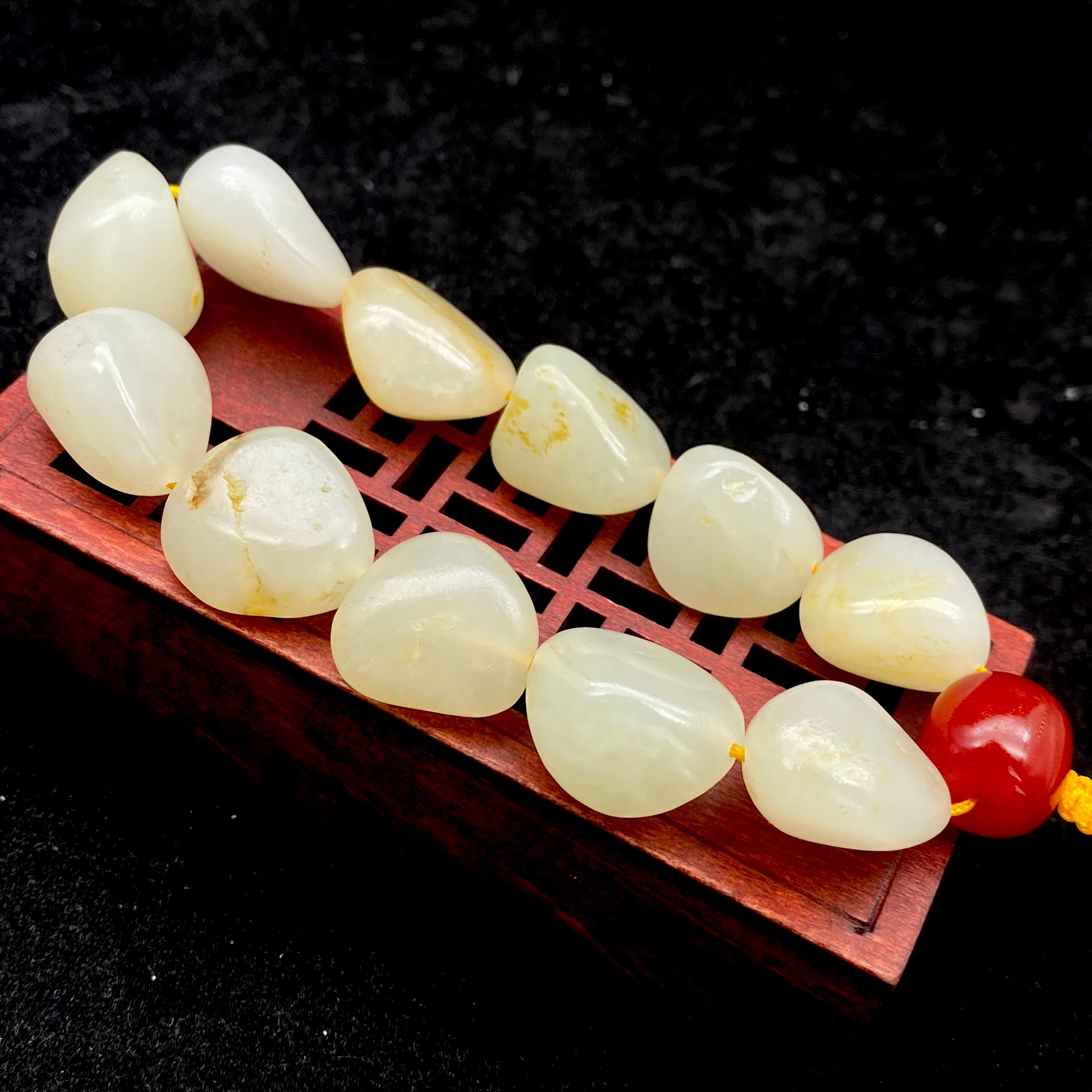 和田玉黄皮【精品手串】（65.2g）