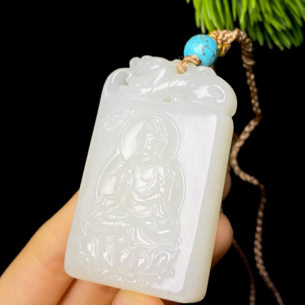 和田玉白玉坐莲观音（63.5g）